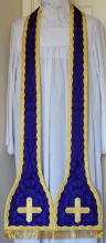 Purple Roman French Style Spade End Preaching Stole